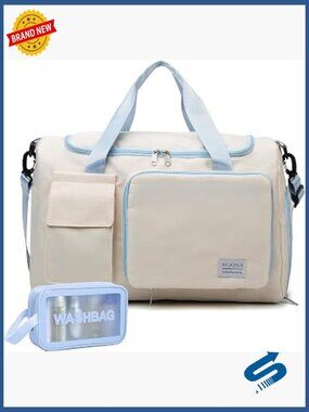 Small Travel Duffle Bag with Shoe Compartment, Wet Pocket & Toiletry Bag -
